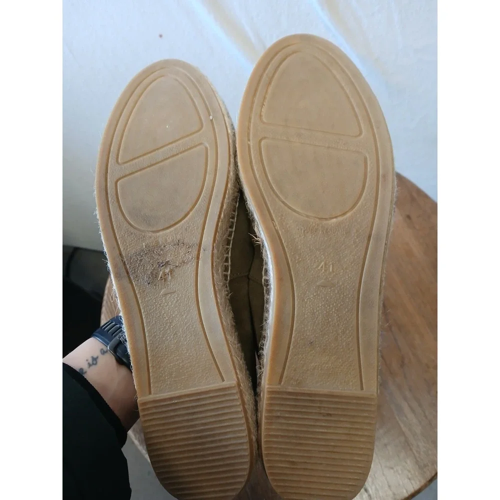 Anthropologie espadrilles Suede Olive‎ Green Size 41